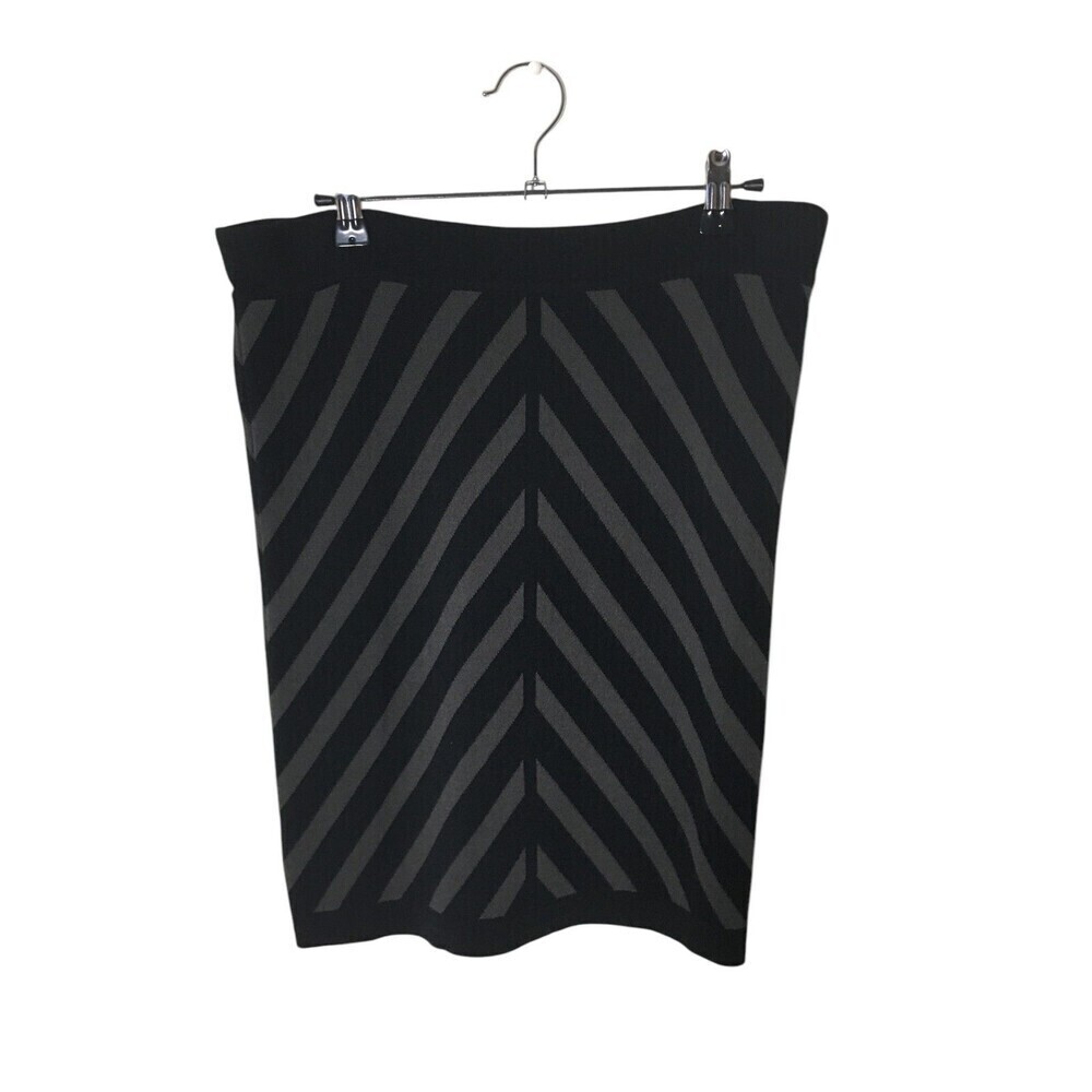 Philosophy Mini Skirt Women's Size Small Black Striped Stretch